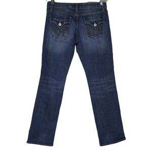 Vigoss New York Straight Jeans Women Size 11‎ Blue Flap Pocket P2522J